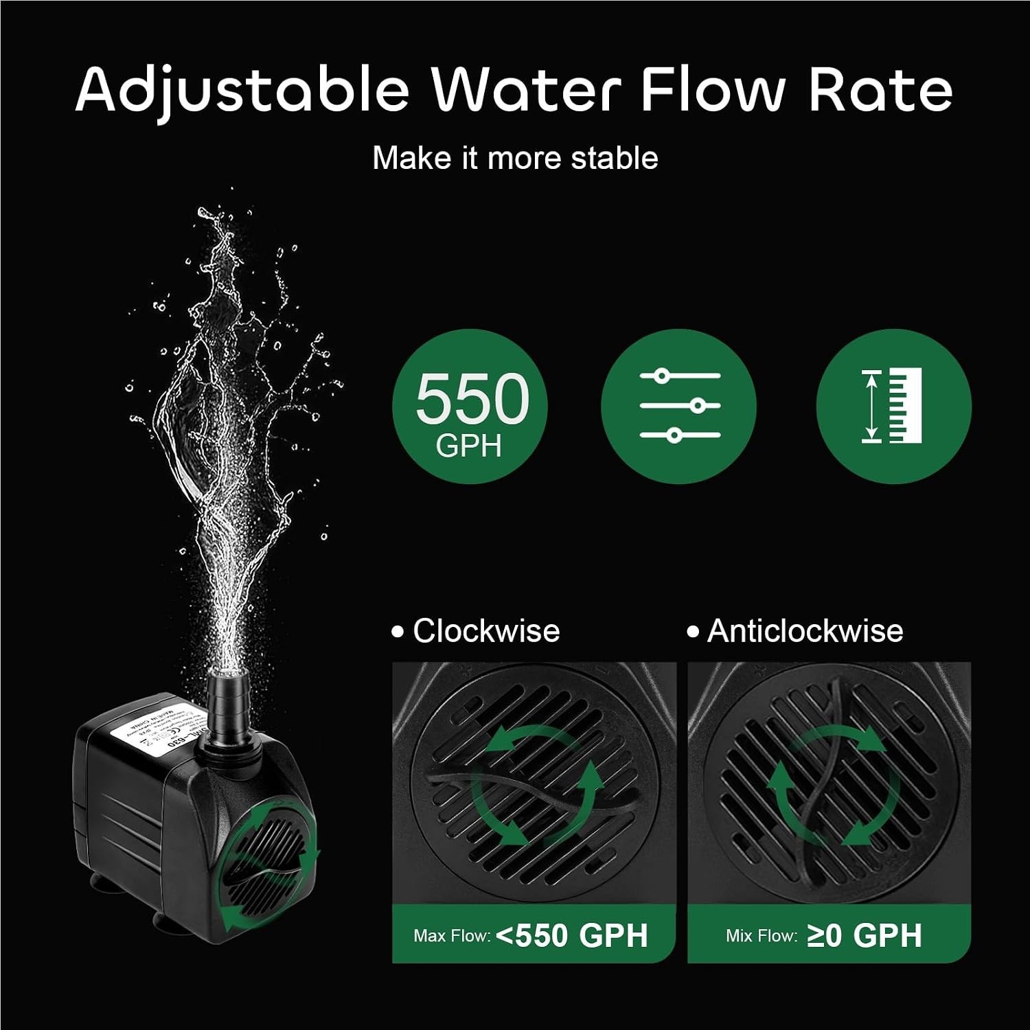 Submersible Pump with 7.2ft High Lift - 2 Pack