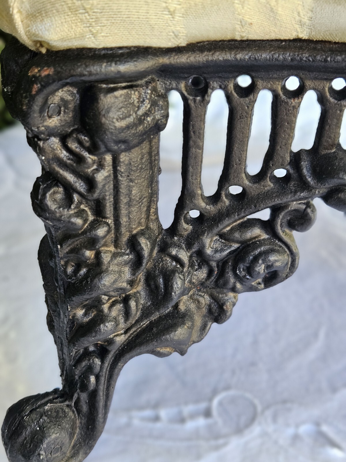 Victorian Style Cast Iron Footstool 14X14"