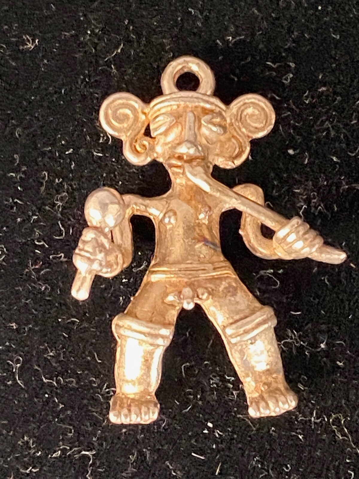 Vintage Silver Tribal Musician Charm