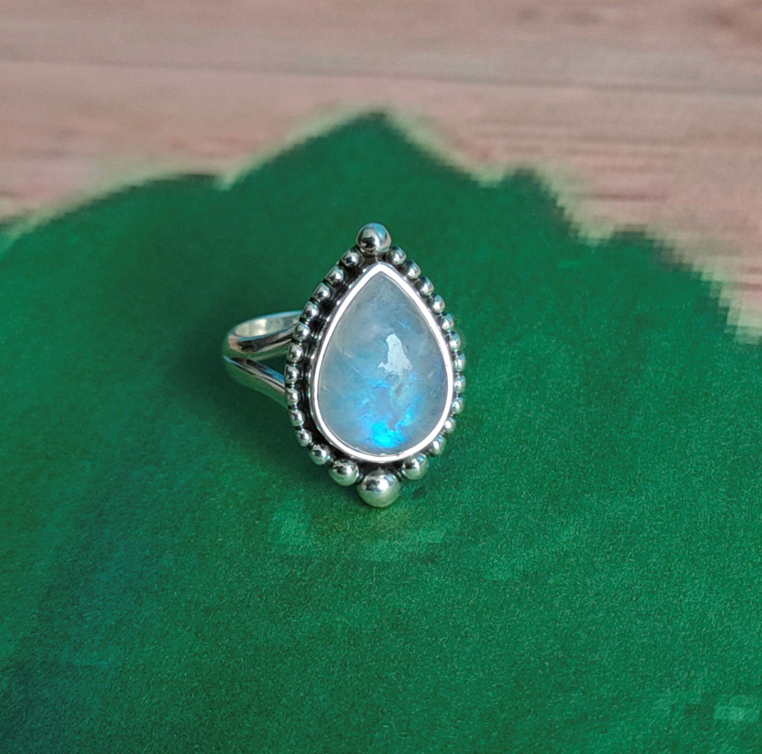 Rainbow Moonstone Gemstone 925 Sterling Silver Handmade Gift Ring All Size SR43