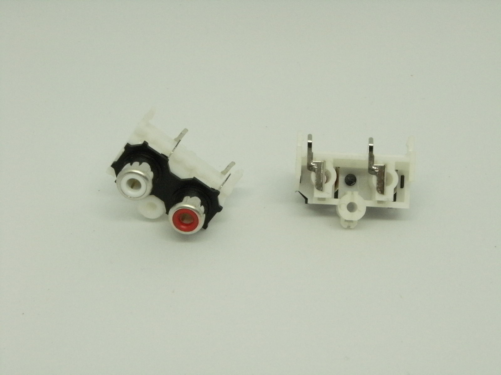 2x Pcs Pack RCA A/V Left Right White Red 2 Holes 4 Pins Socket Port Jack AV2-4