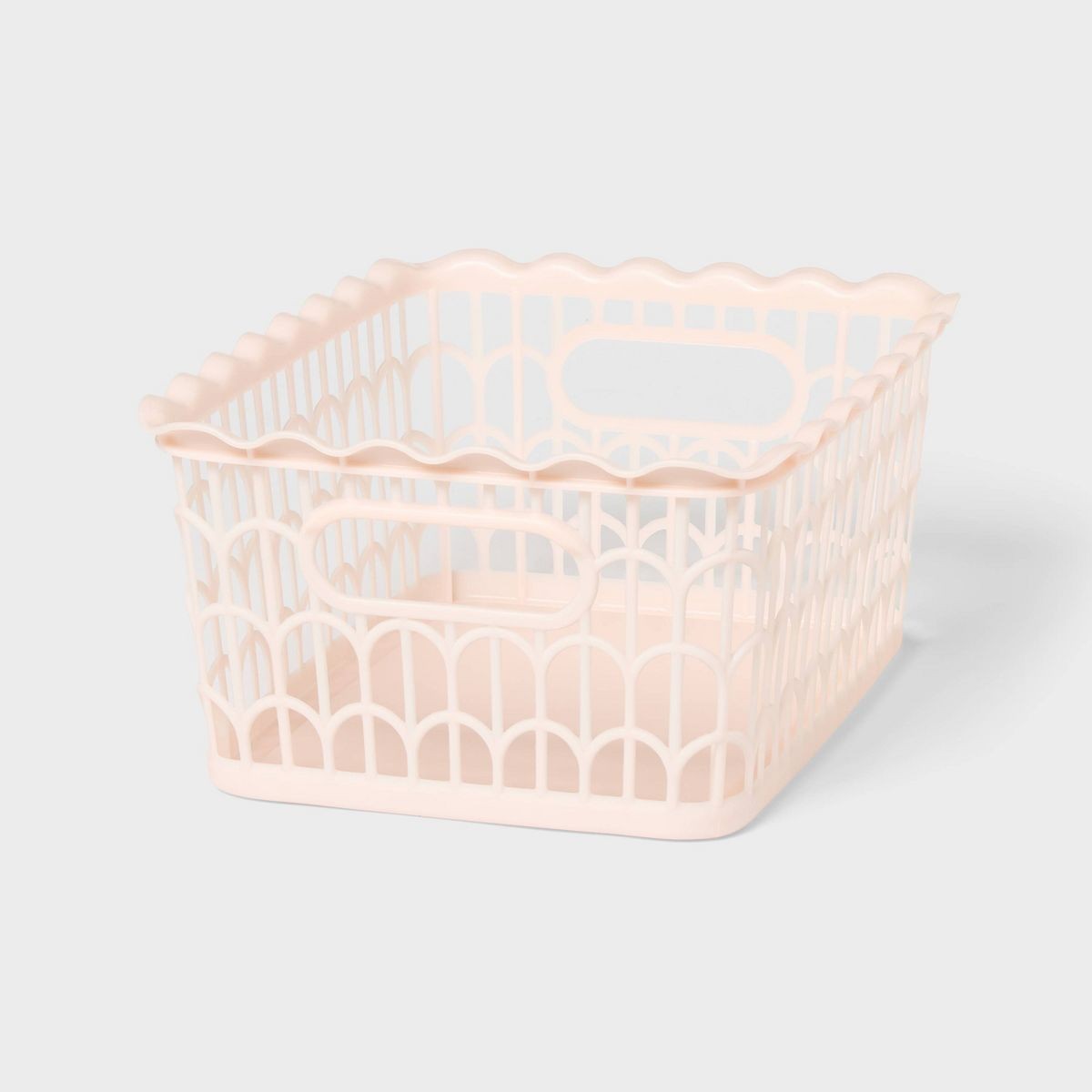 Scallop Decorative Basket Small Pink