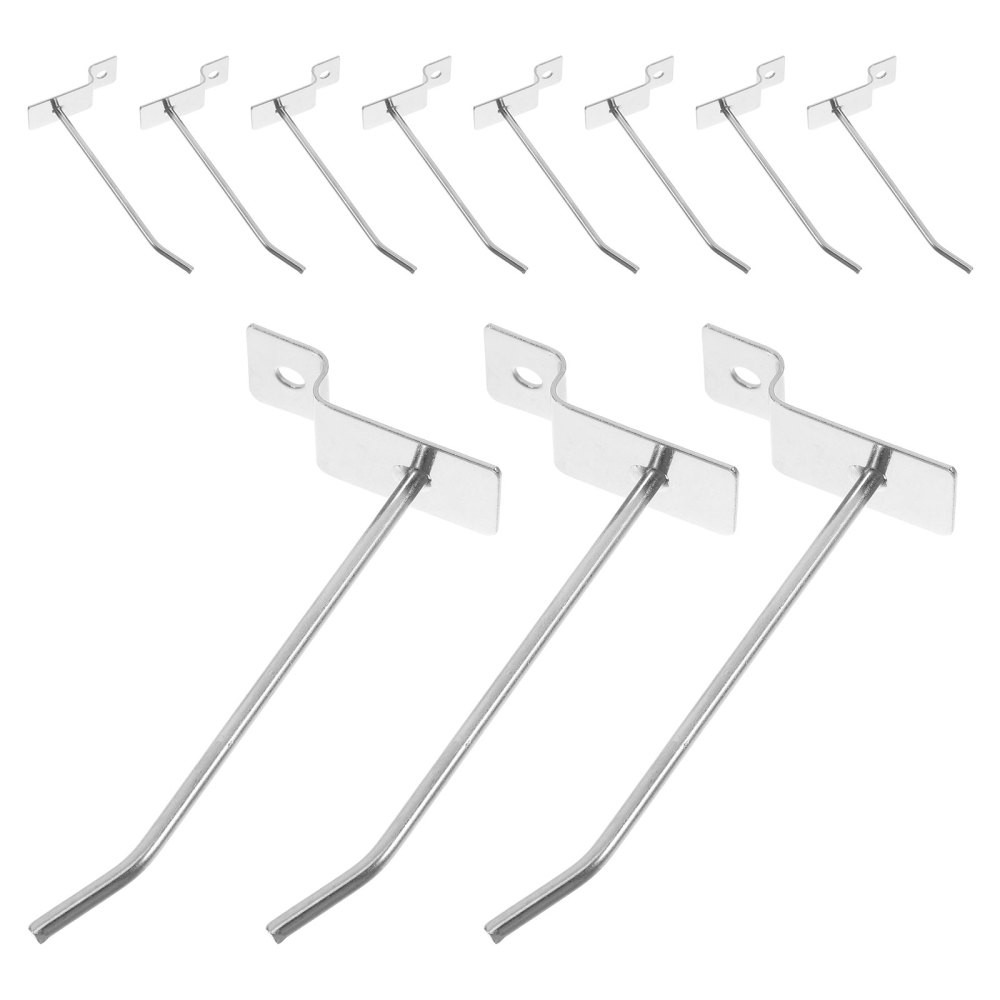 20Pcs Reusable Silver Panel Hooks Slatwall Display Hooks for Retail and Home Use