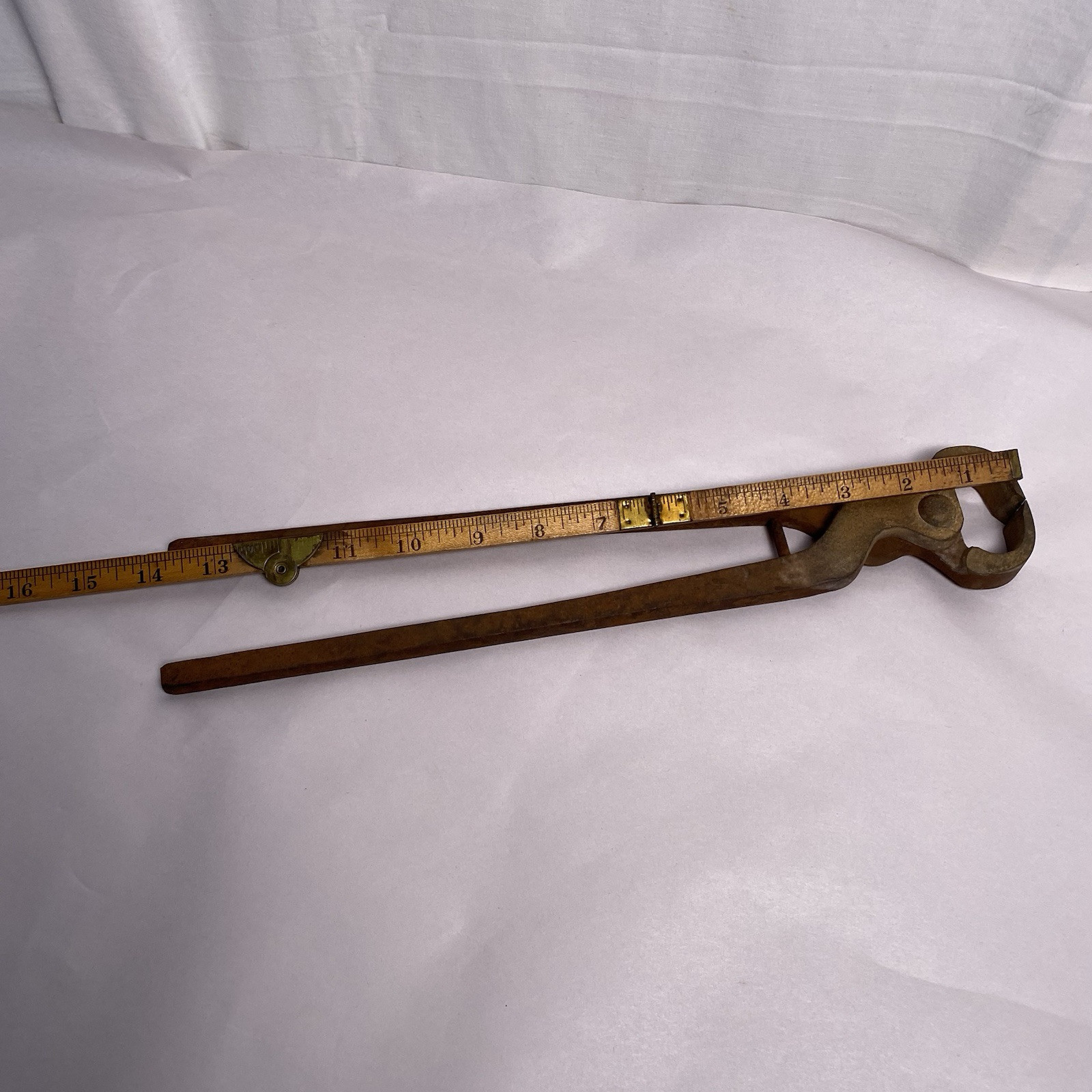 Antique Heavy Iron Pliers , Cutters Blacksmith Forging Tool Primitive 14”