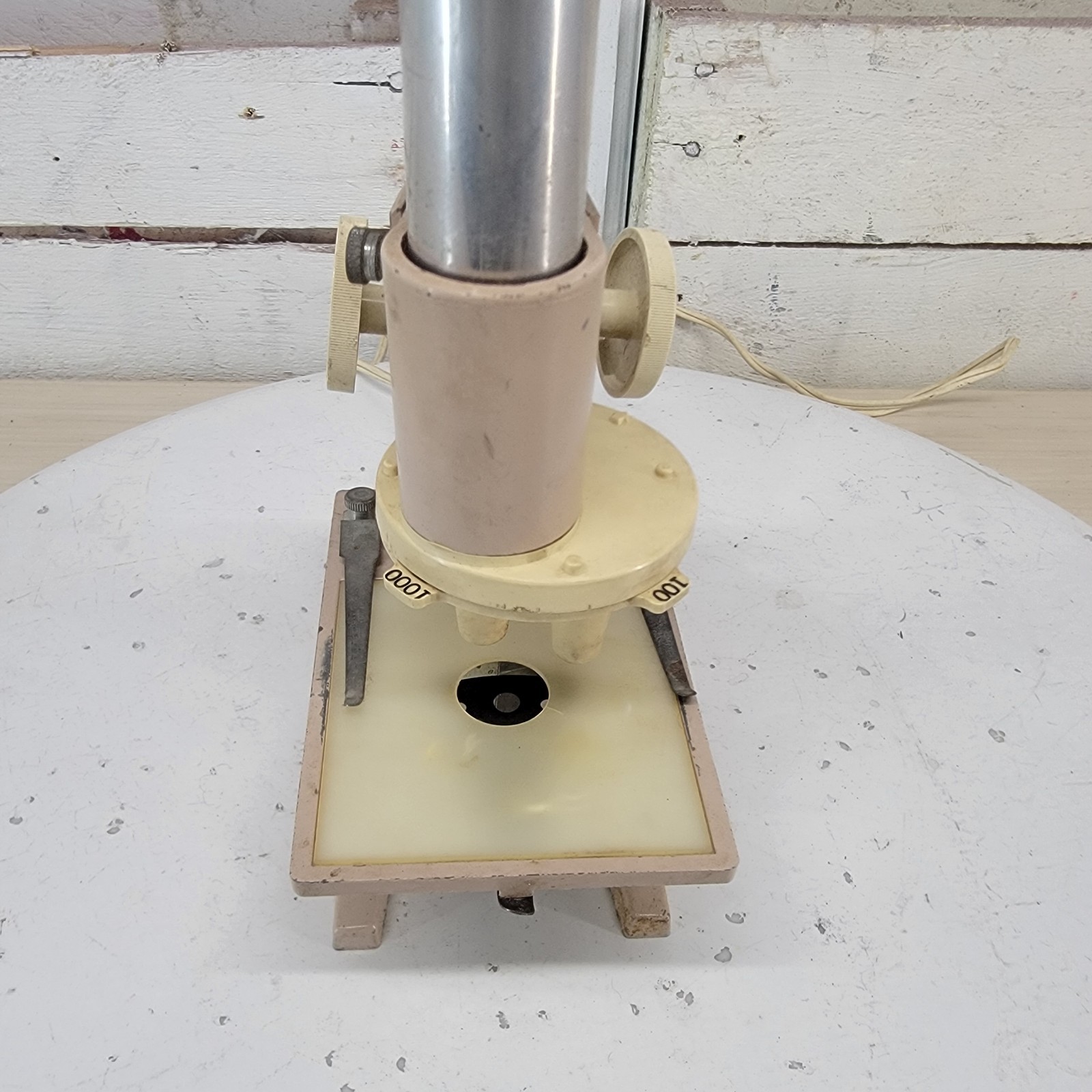 Vintage A.C. Gilbert Illuminated Microscope Working Light Educational USA