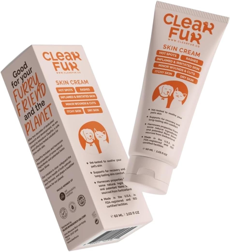 New Hot Spot & Itch Relief Skin Cream 2oz – Dogs & Cats, Natural Colloidal Silve