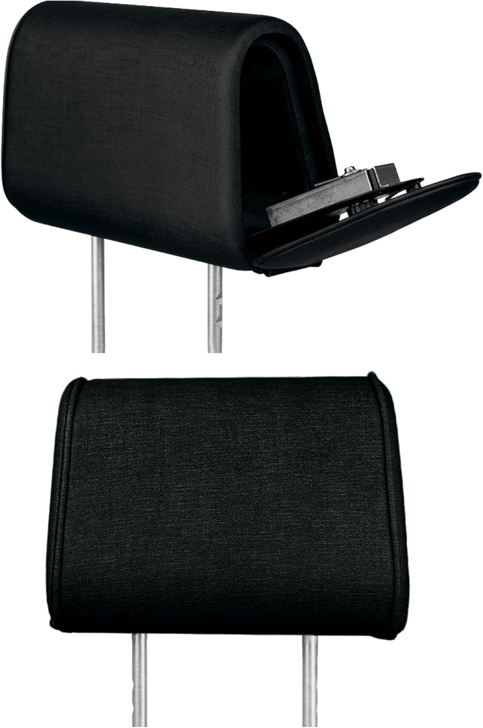 Headrest Set - Passenger Seat with Safe + Companion Driver-Seat Cloth - Black