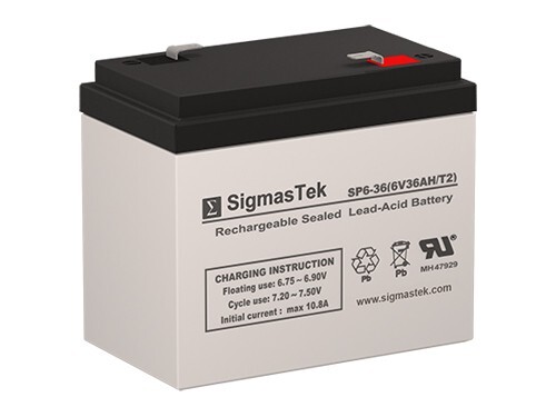 SigmasTek SP6-36 T2 SLA AGM Battery Replacement for Power Source WP36-6 (91-115)