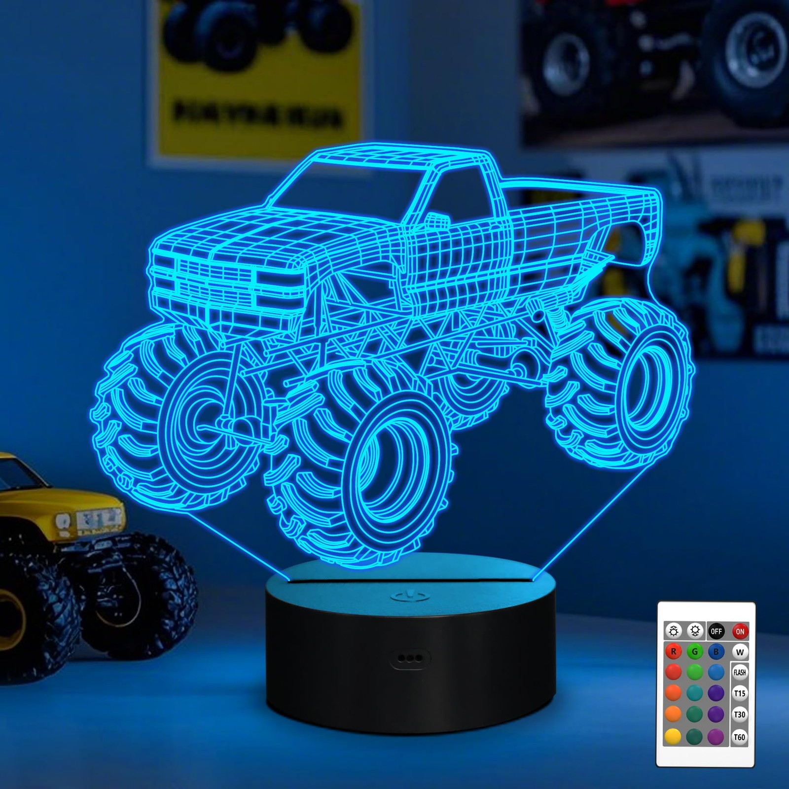 3D Night Lights for 7 inches (H) x 7 (W) x 3 (D), Multicolor