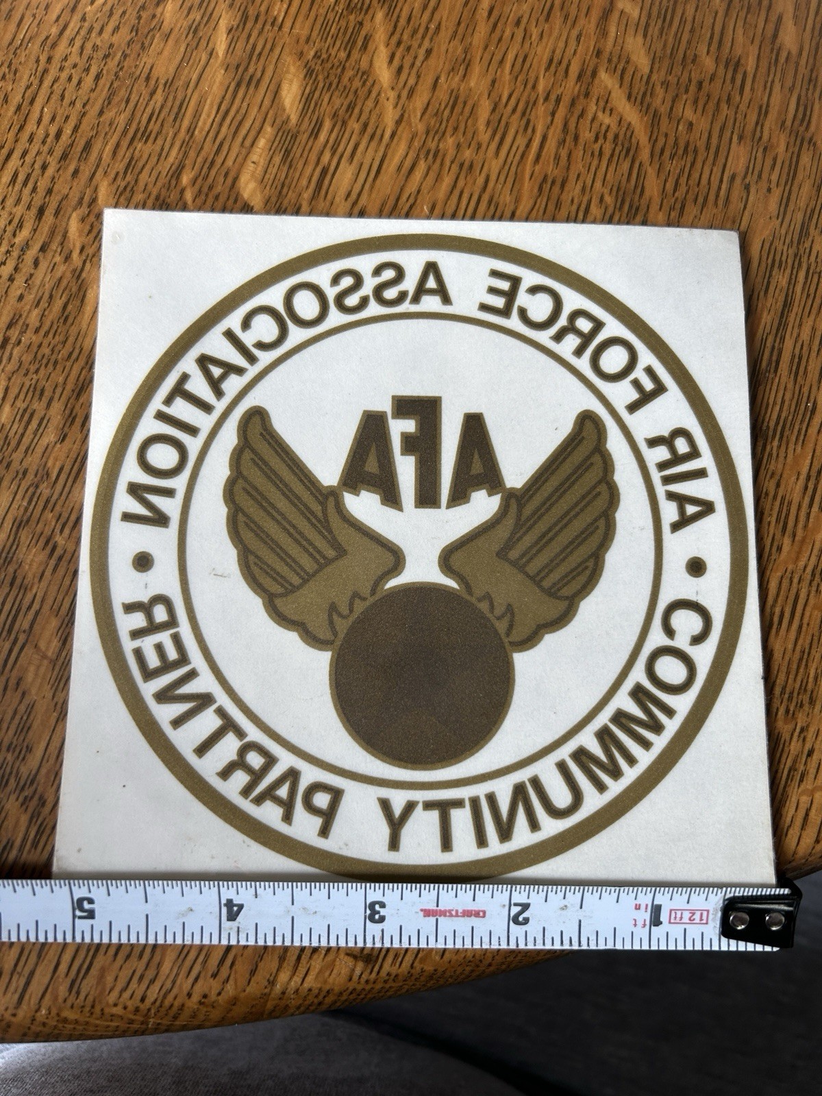 U.S. Air Force Association Community Partner Gold Reversed Window Sticker Decal