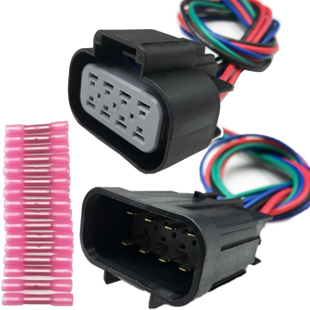 Male and Femail 8 Pin Headlights Connector Harness Wire Compatible