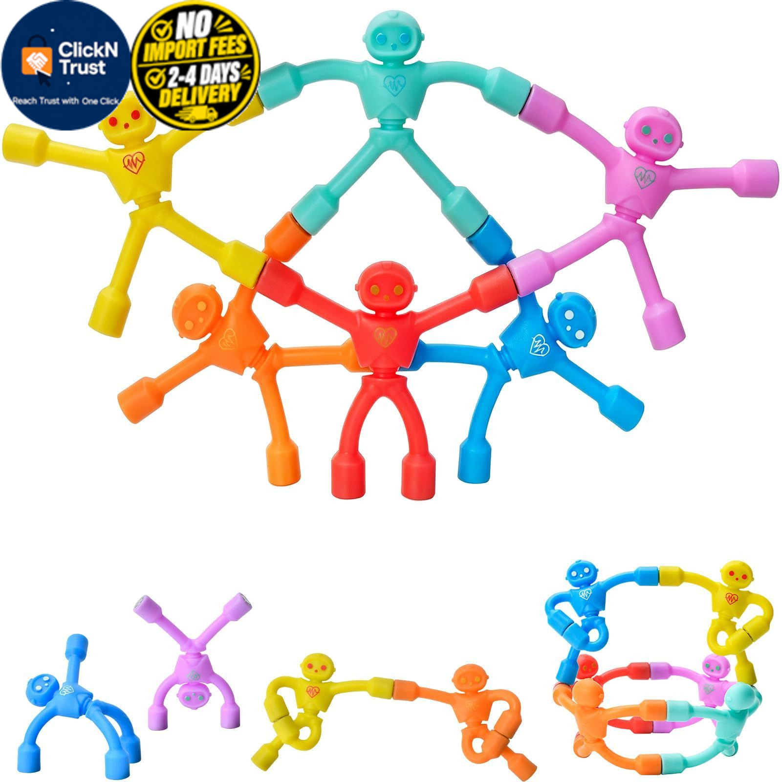 FilmHOO Magnetic Toys Figures, 6pcs, Travel for Toddlers & Multicolor