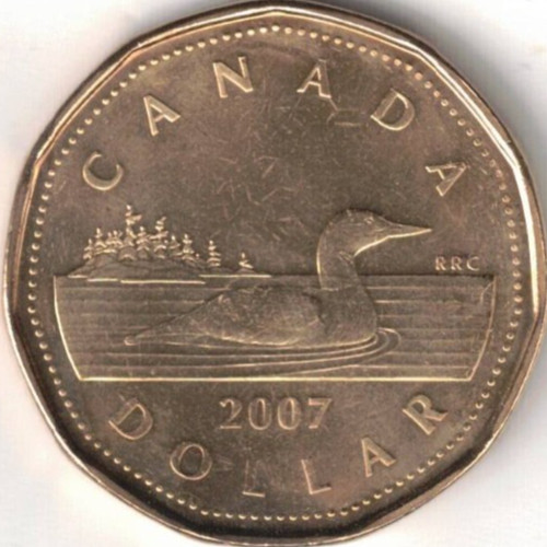 2007 Logo Canadian Brilliant Uncirculated QEII & Loonie $1 Coin!