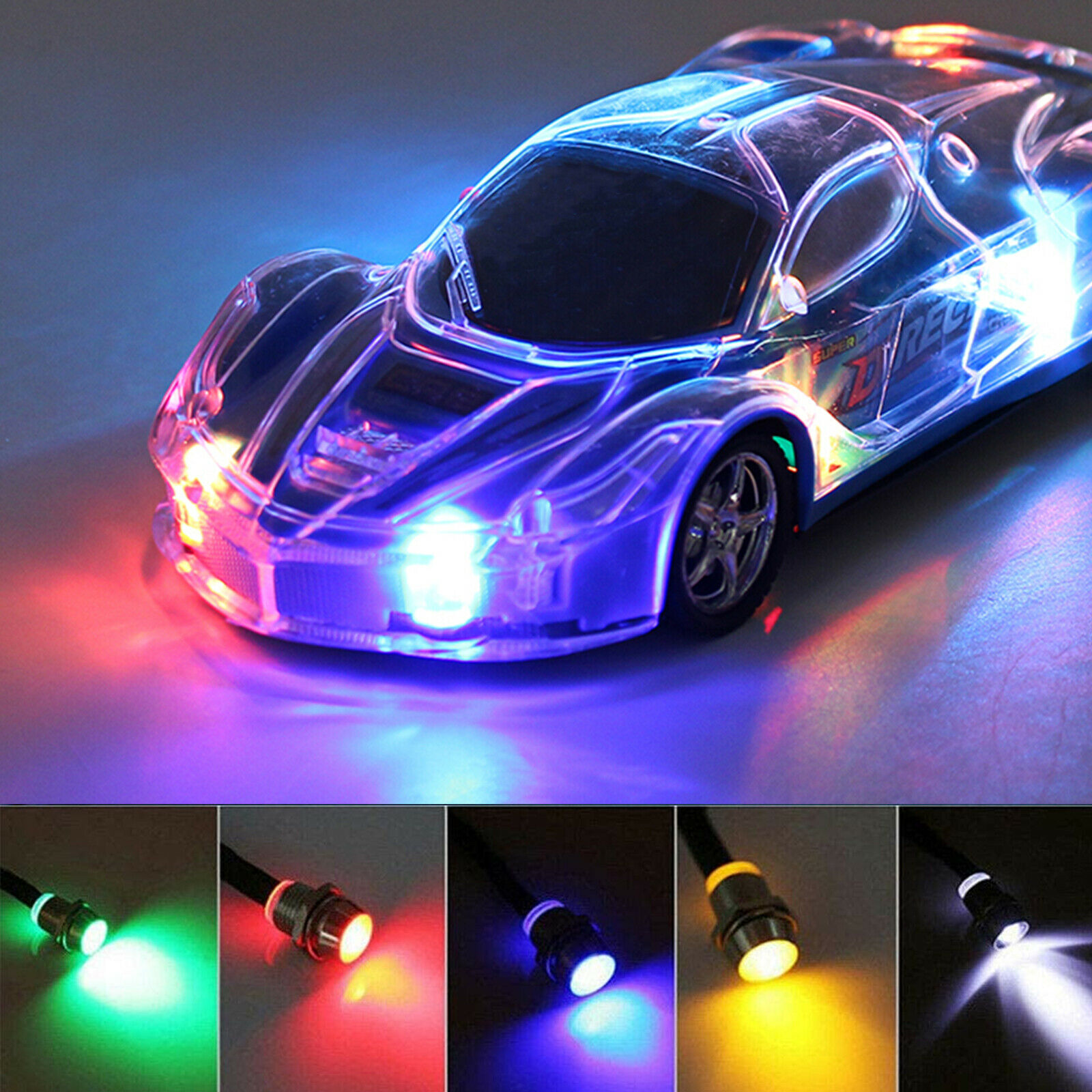 10PCS Car Boat LED Metal Indicator Light 12V 8mm Pilot Dash Panel Single Lamps