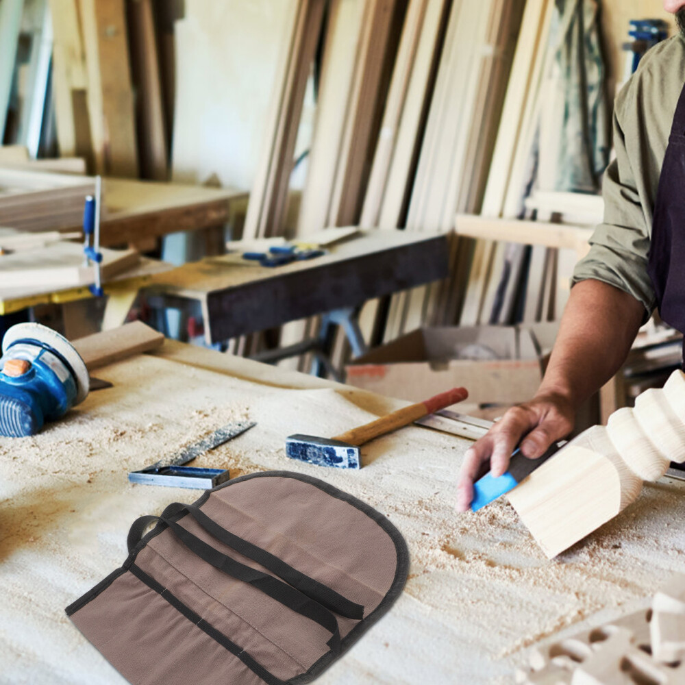 2 Pcs Heavy Duty Canvas Chisel Bag Multi-functional Tool Pocket Organizer