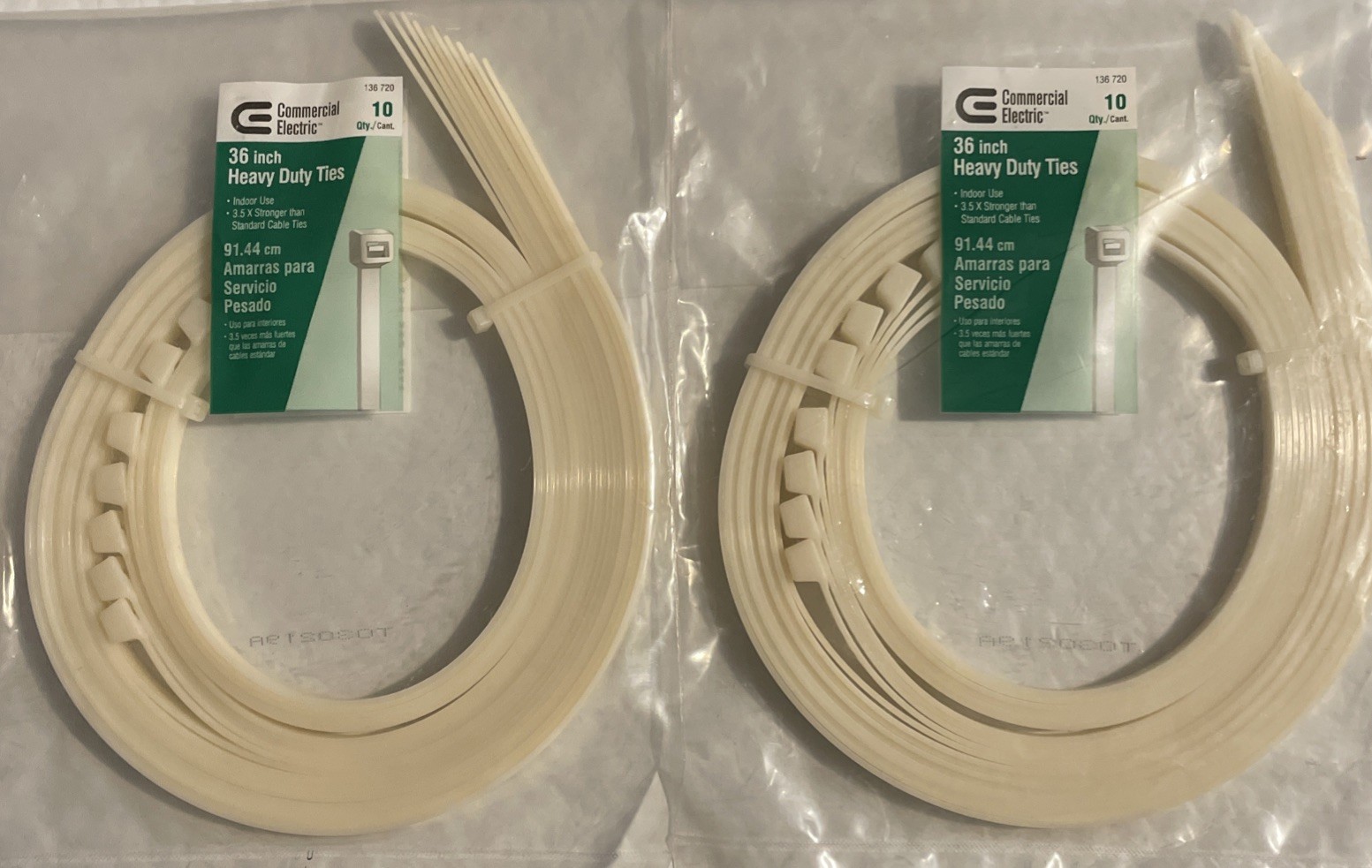 Commercial Electric (2) 10-Packs Of 36” Heavy Duty Zip Ties/Cable Ties *20 Total