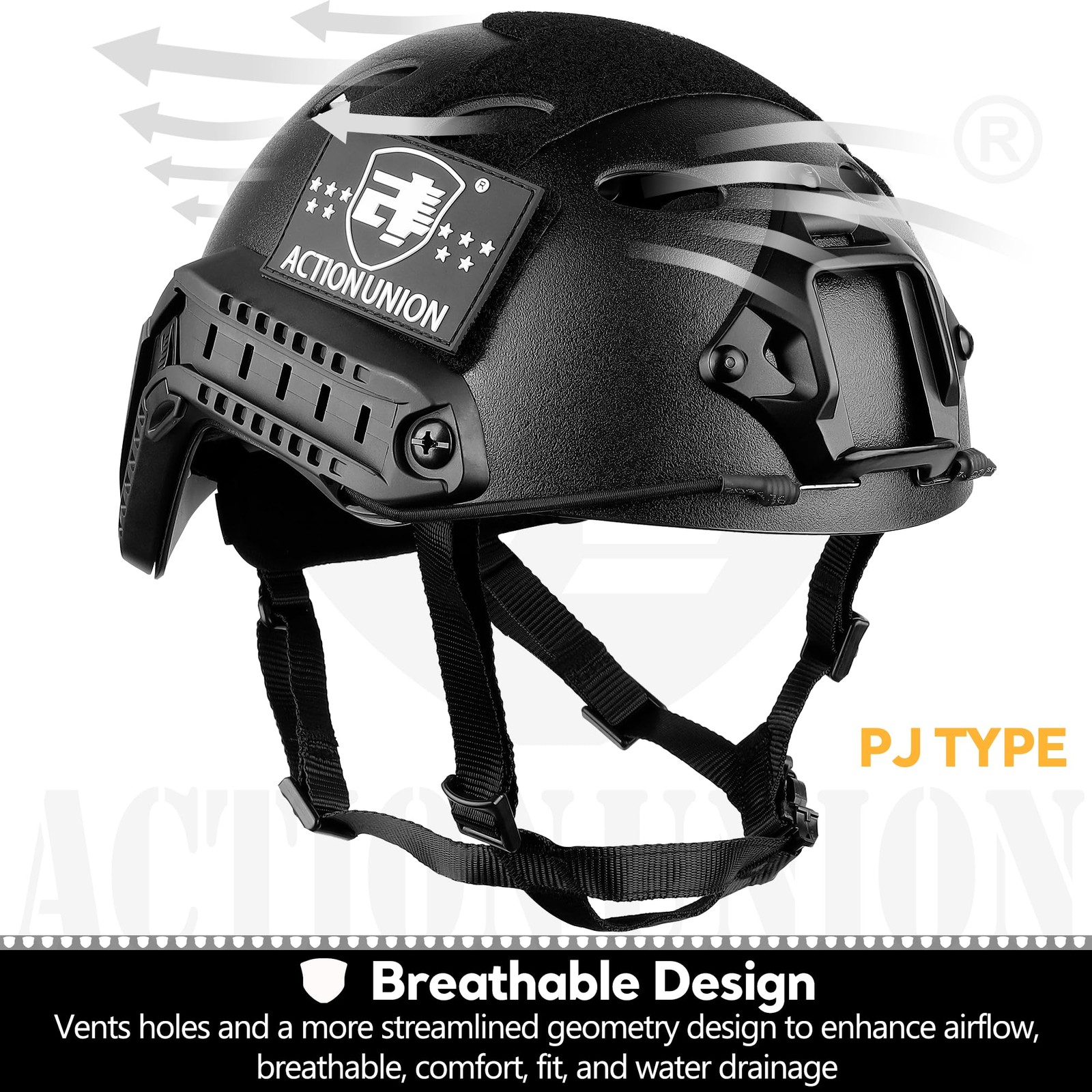 ACTIONUNION Airsoft Helmet Basic Set PJ Type Tactical Paintball Medium, OD