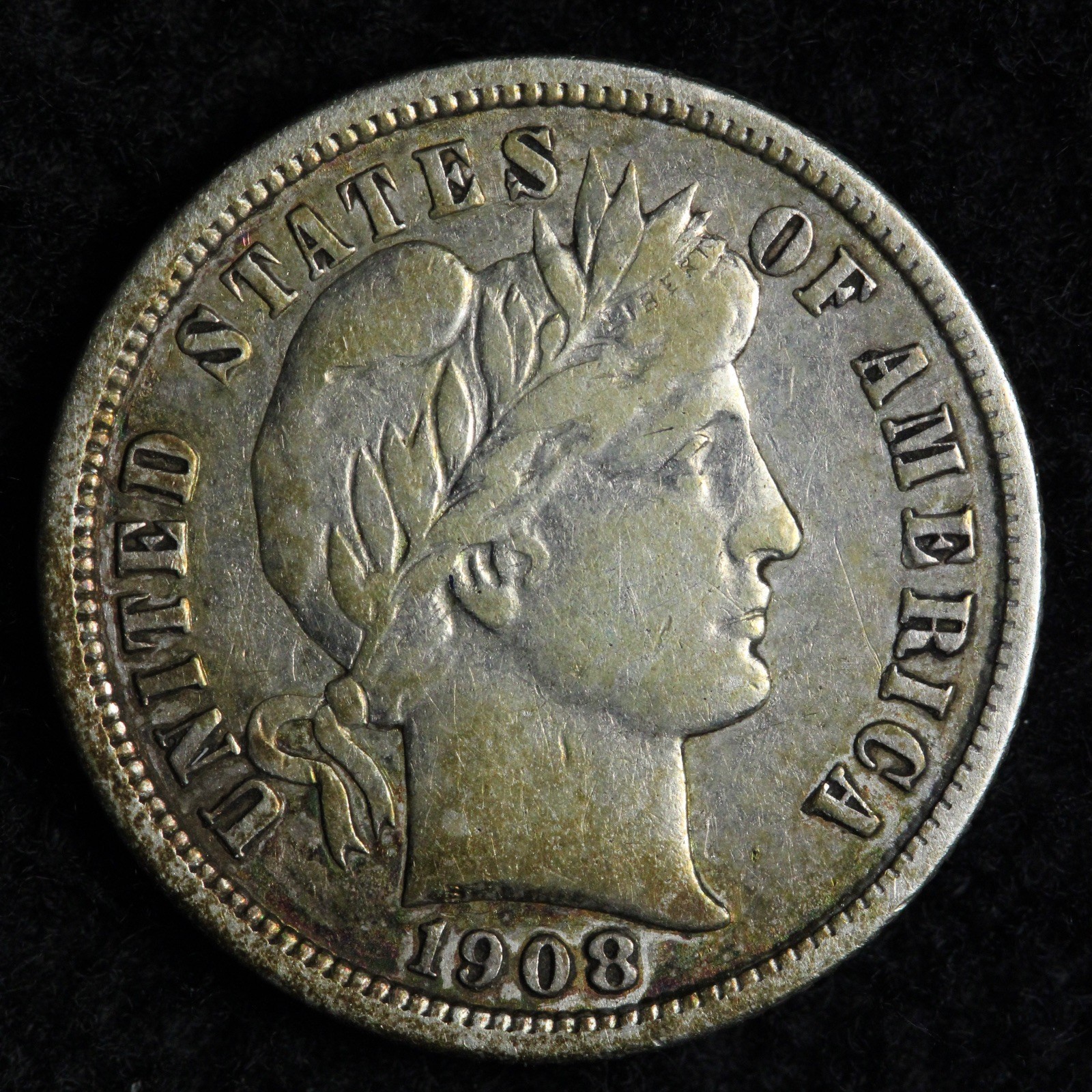 1908-D Barber Silver Dime XF++ E264 JUAB