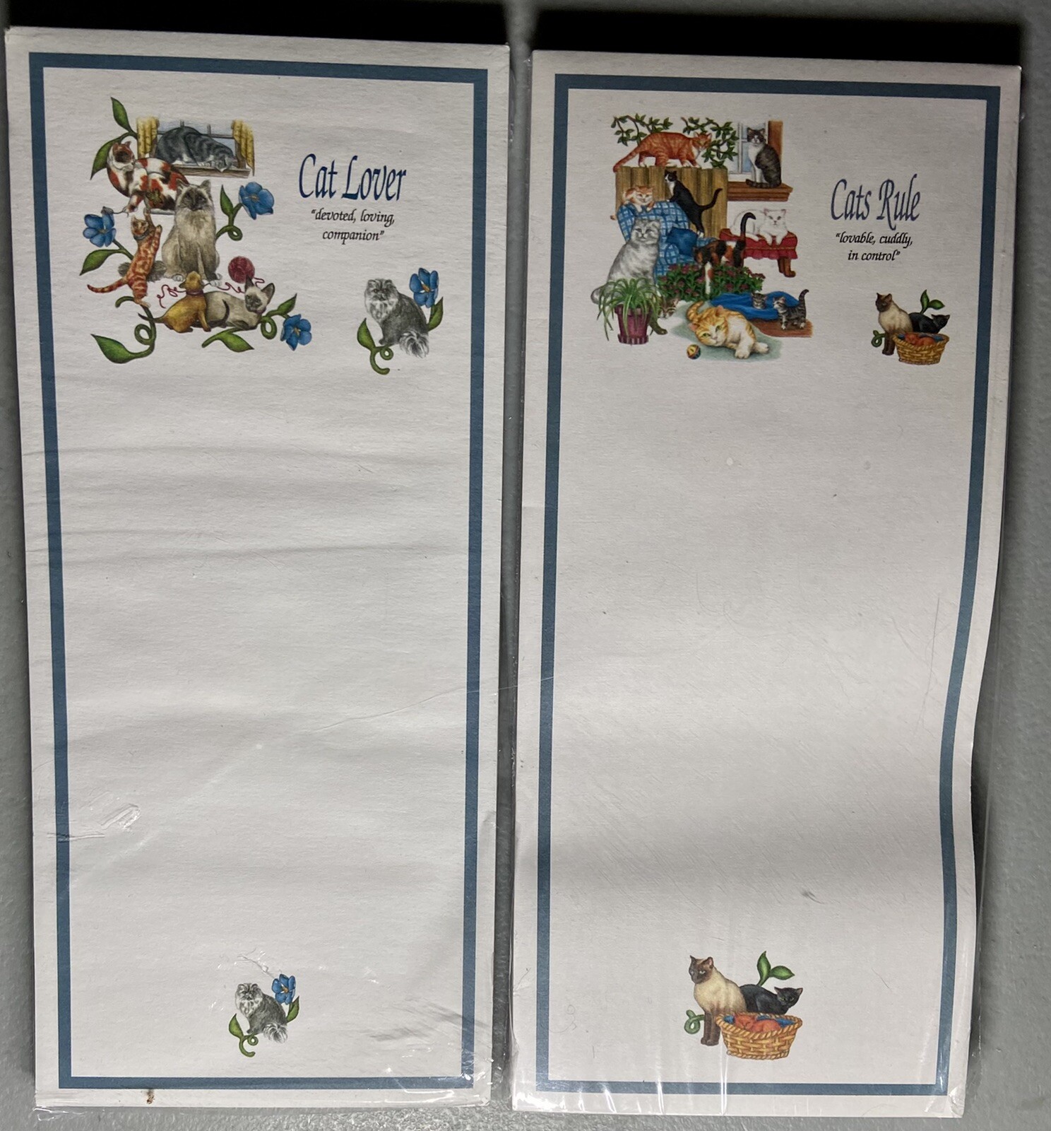 Lot-2 Rare NameMe Calligraphy Cat Lover & Cats Rule Writing Notepad￼￼ New Unused