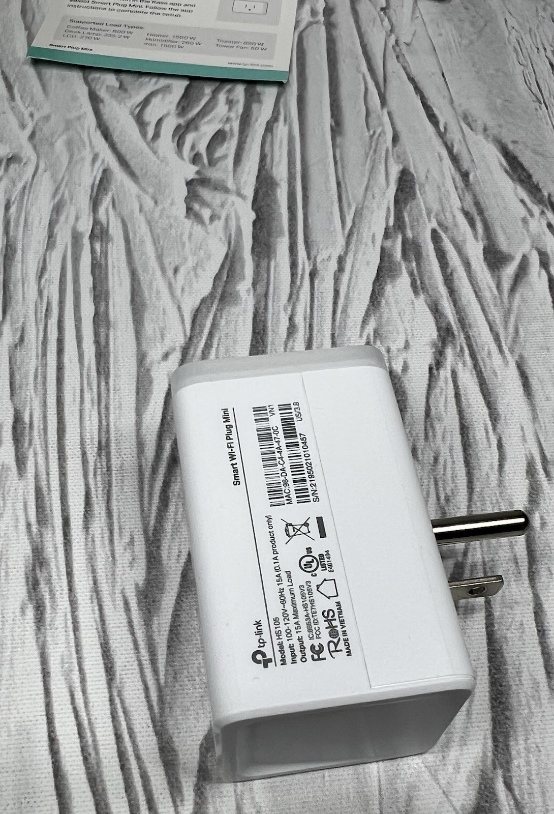 TP-Link HS105 Smart Wi-Fi Plug Mini (Open Box)- Alexa or Google Home