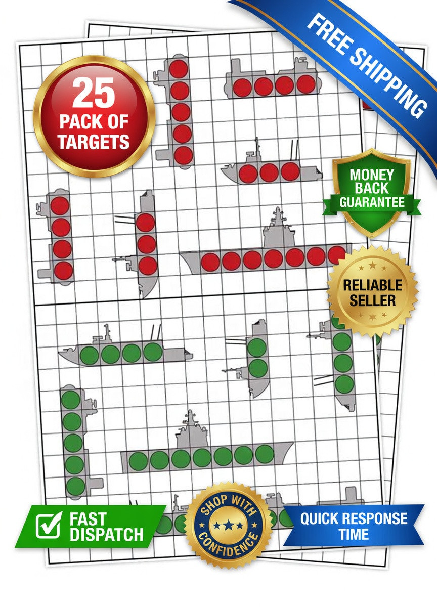 25 Paper Shooting Targets Gun Range Pistol Rifle Bulk Pack Boat Game 12x18