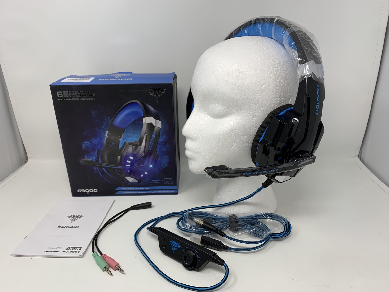 BENGOO G9000 Stereo Pro Gaming Headset for PS4 PC Xbox One & Tablet, Blue