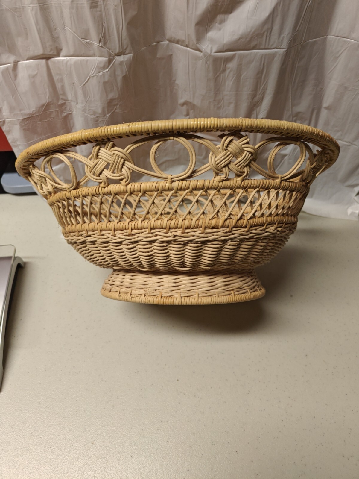 Hand Woven Fancy Design Basket Elevated Large