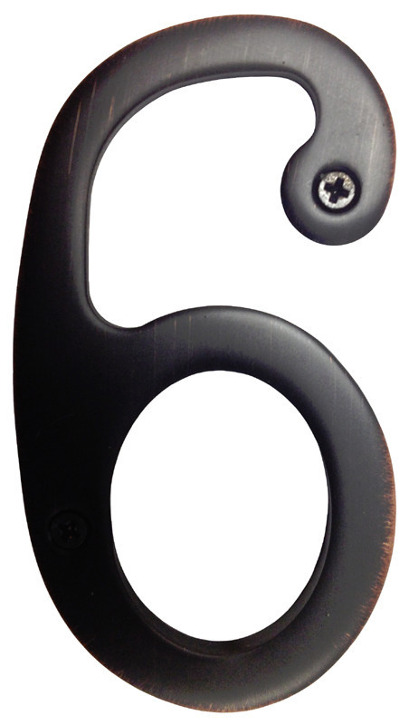 Oil Rubbed Bronze 3" house metal number 6
