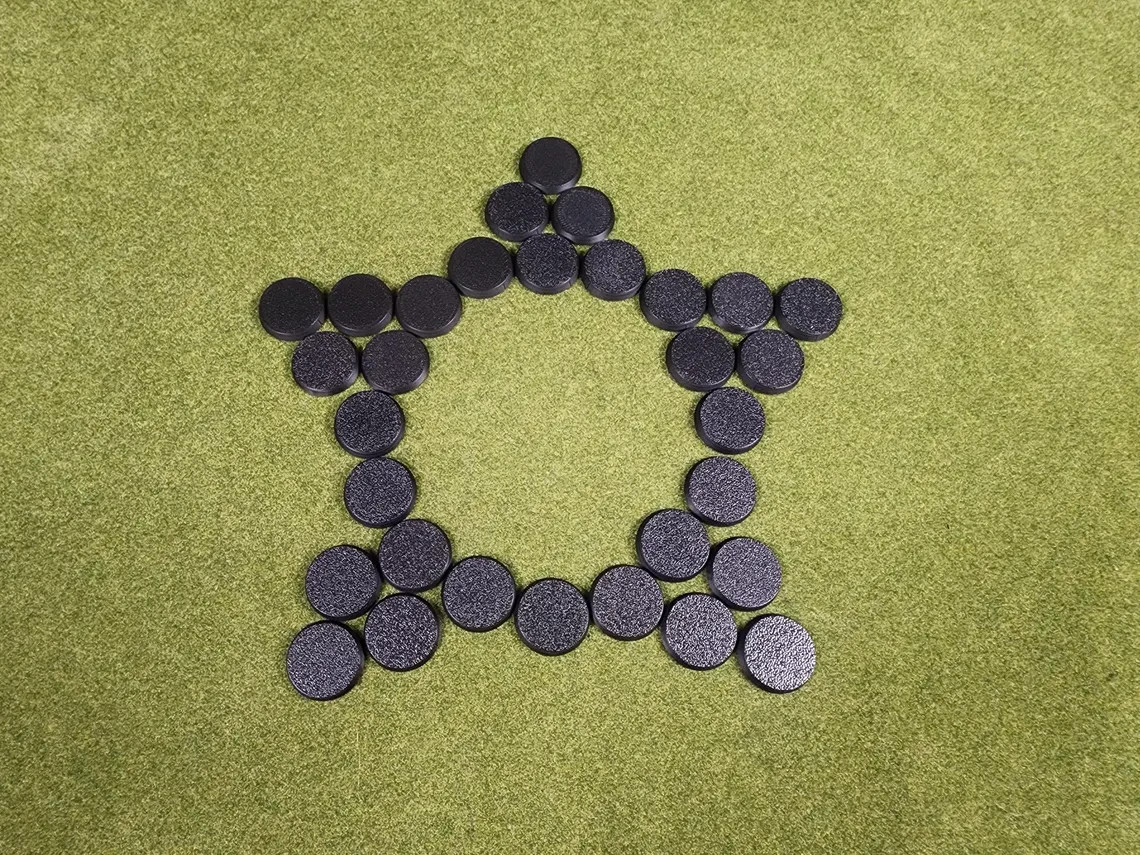 25mm Round Bases - Plain Beveled Bases - Wargaming Old School Bases