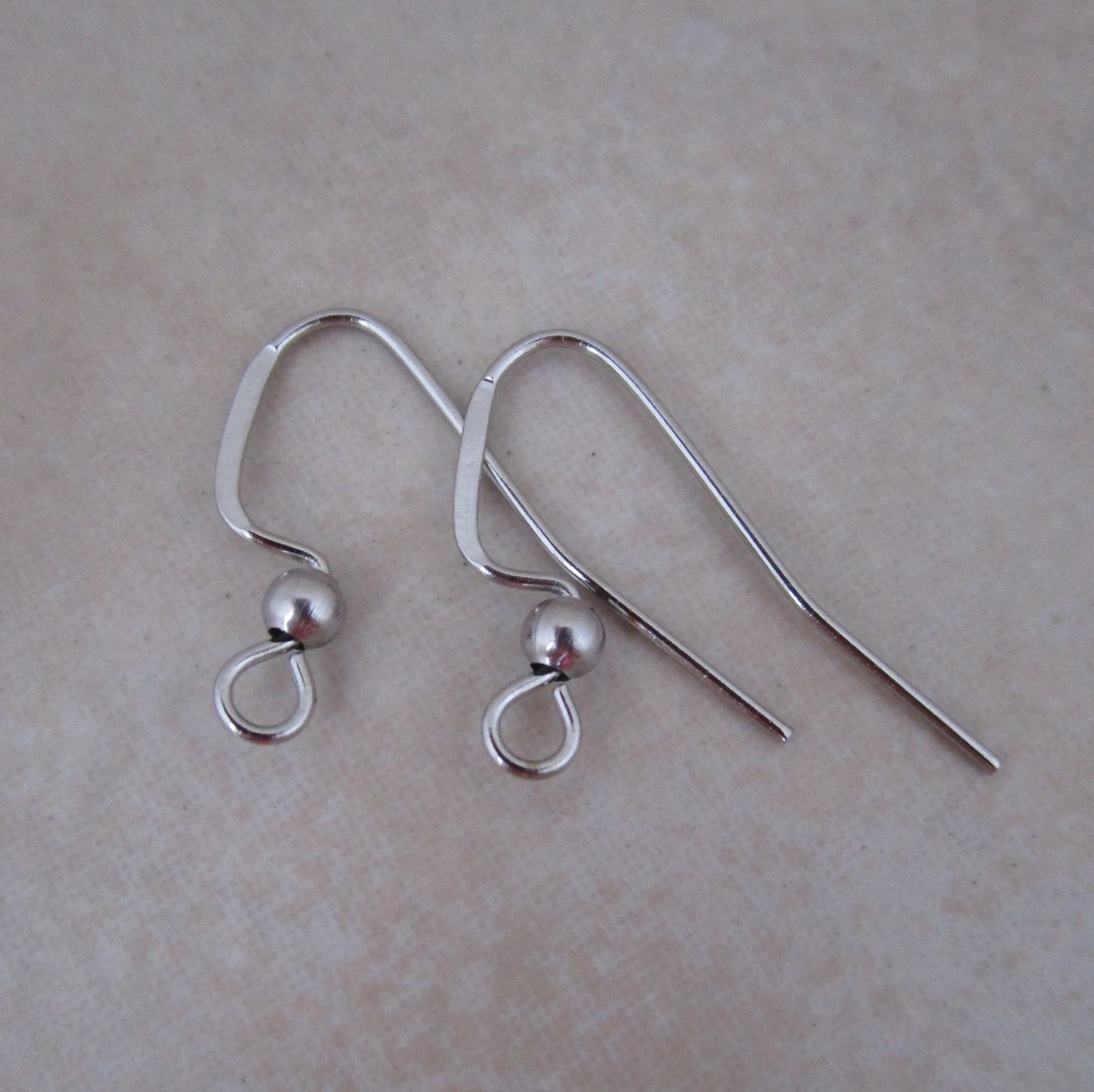 24 stainless steel angular flat earring hooks 304 hypoallergenic 22 gauge