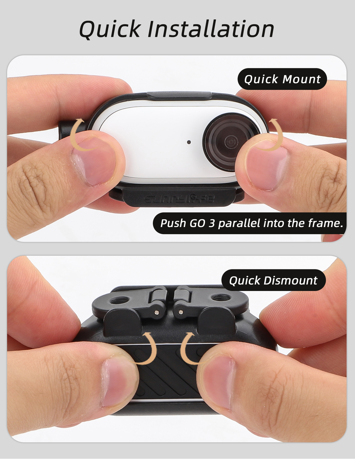 Bezel Protection Thumb Camera Adapter Quick Release Accessory For Insta360 GO 3