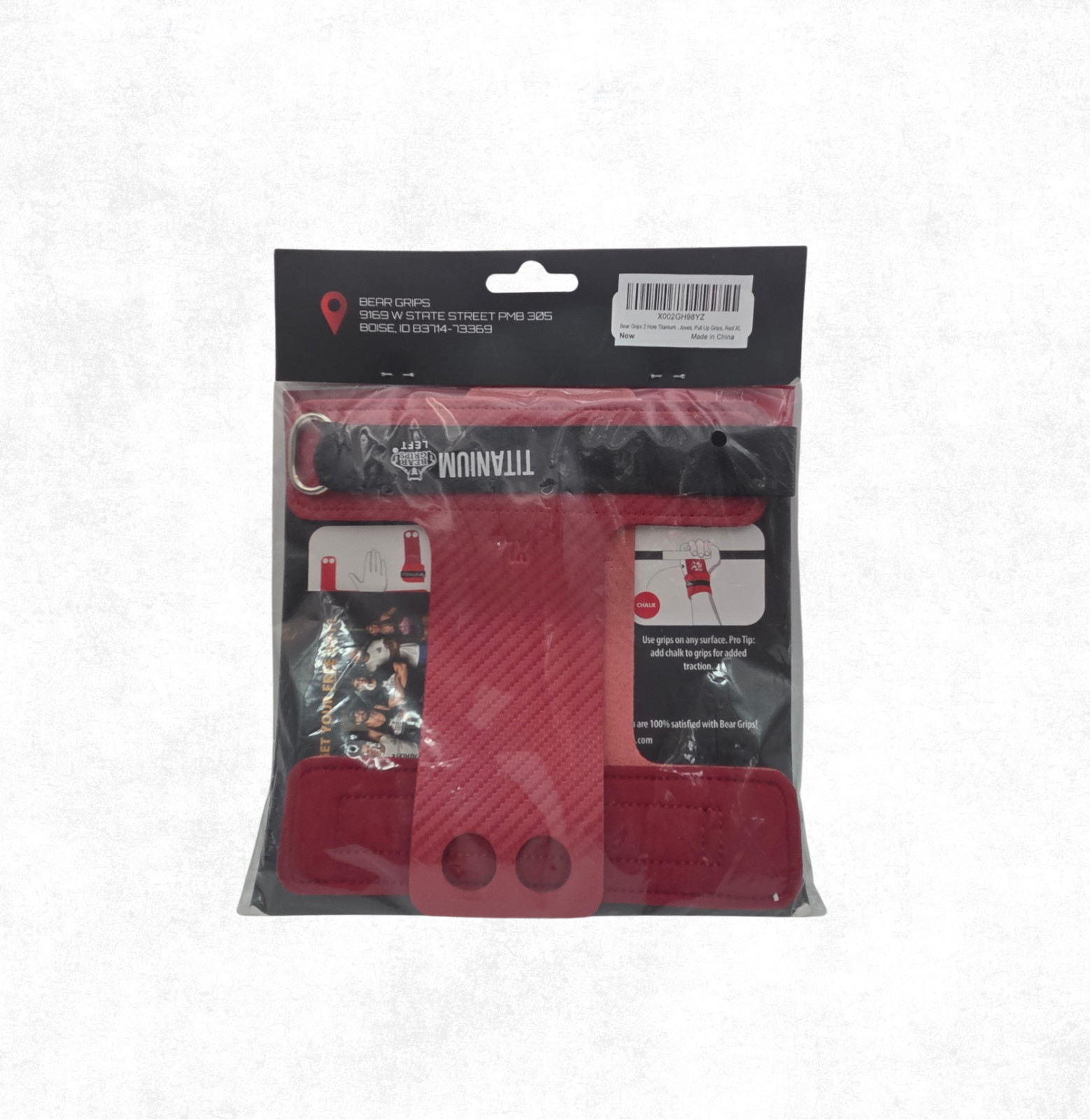 Bear Grips 3 Hole Titanium Weight Lifting Glove Red Size Extra Large  XL NEW