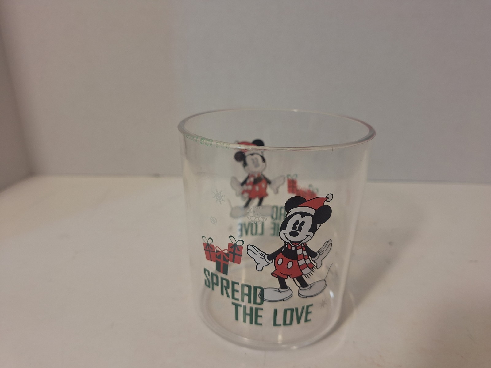 Mickey Mouse Acrylic tumbler 4 Christmas Holiday Cups Kohls 05/23