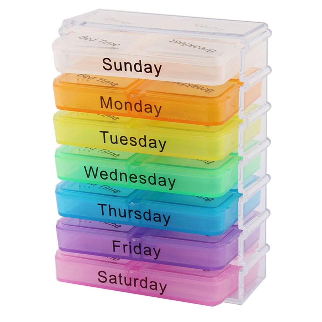 Travel Detachable Reminder Daily Am PM Weekly Pill Box Case
