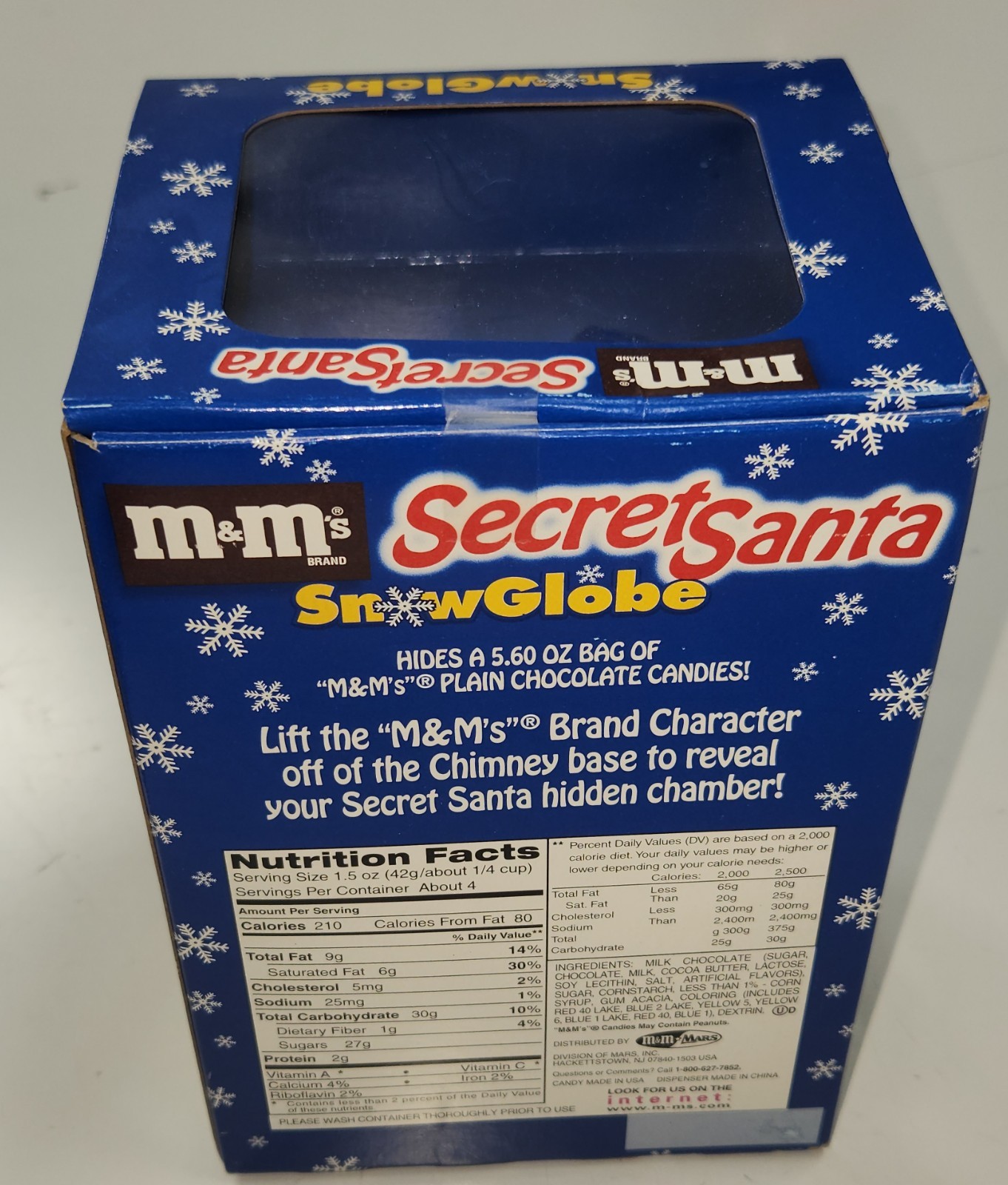 Vintage M&M Secret Santa Snow Globe