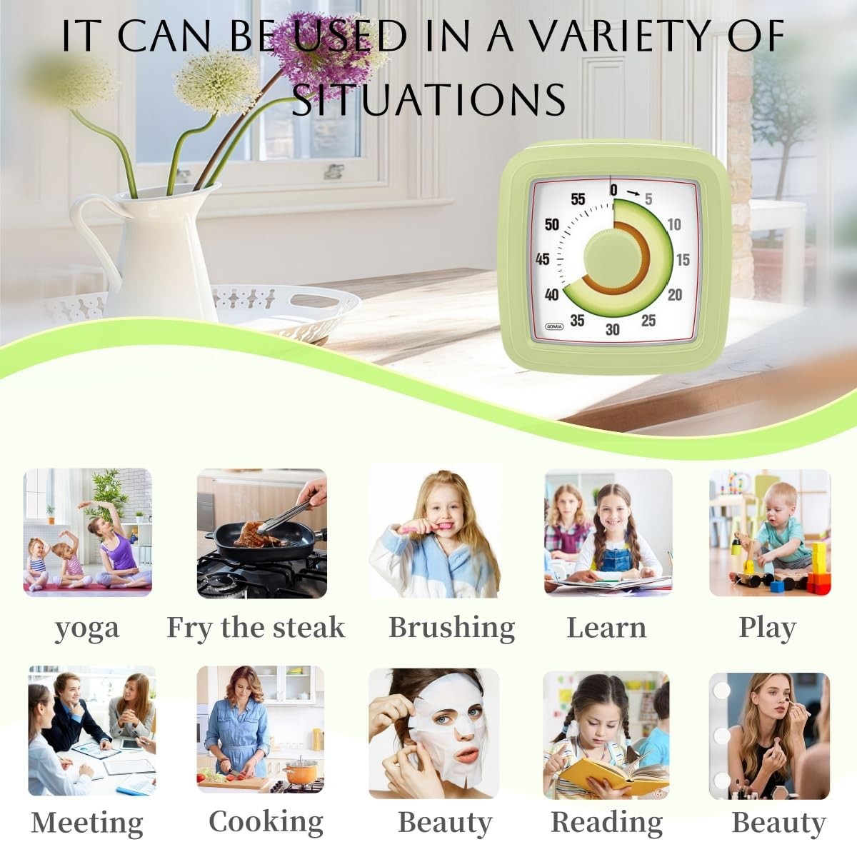 Visual Timer for Kitchen,Classroom,Cooking,Learning,Bedroom,Office, 60-Minute...