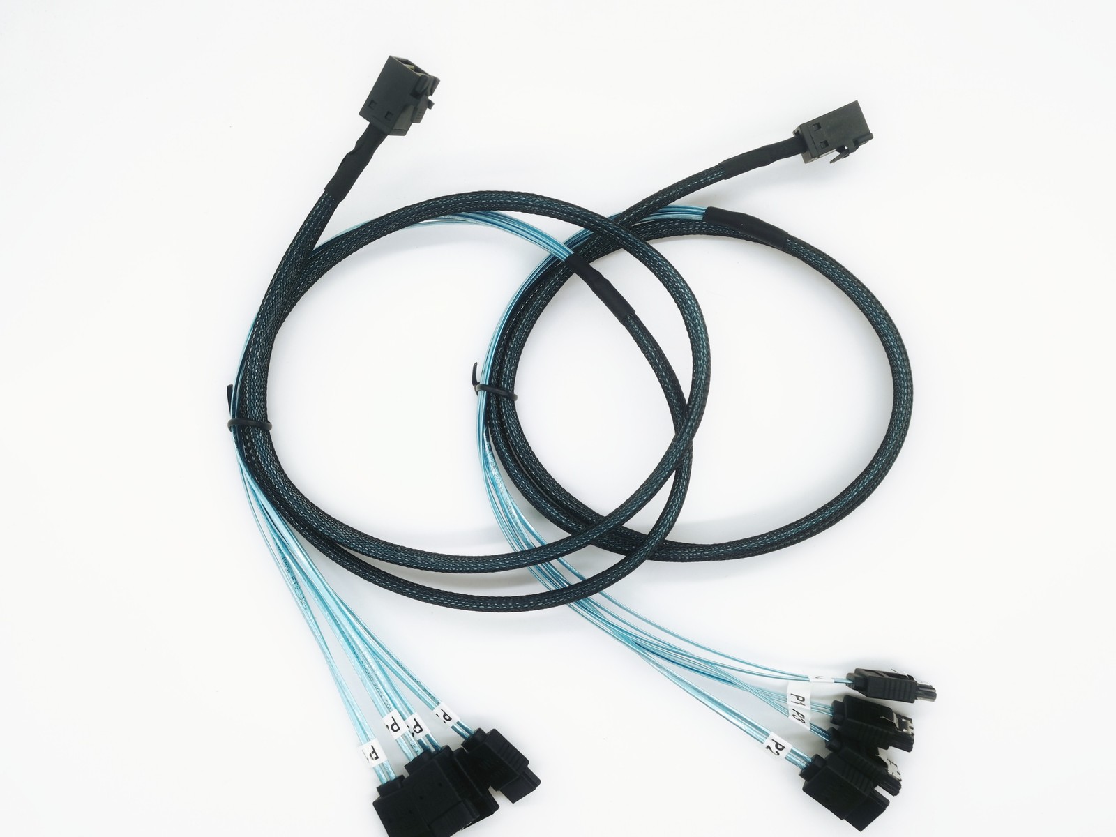 2*Mini SAS SFF-8643 to 4 SATA 7pin hard disk 6Gbps data Server Raid Cable US