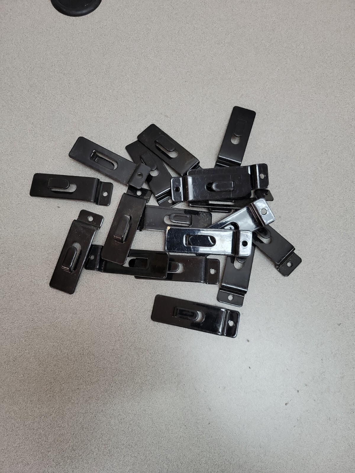 Lot of 18 Black Slat-Wall Notch Hooks