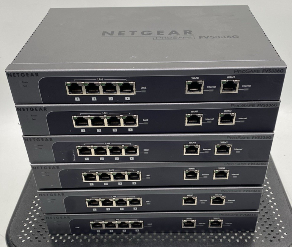 Lot of 6 Netgear FVS336Gv2 — Dual WAN Gigabit SSL VPN Firewall