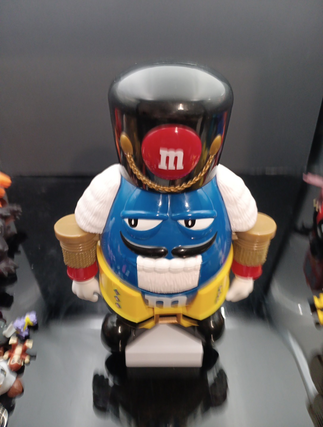 M&M Nutcracker Candy Dispenser Blue 10" Free Shipping! T2315