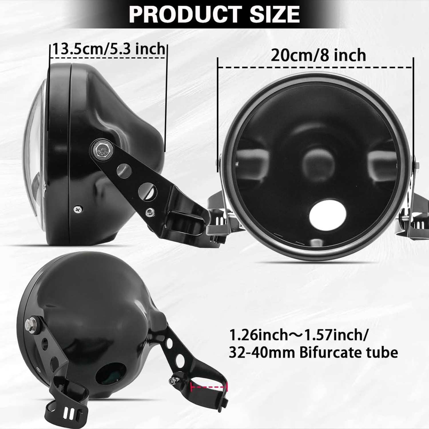 7" 7 Inch Black Headlight Housing Bucket Compatible with for KAWASAKI Honda Y...