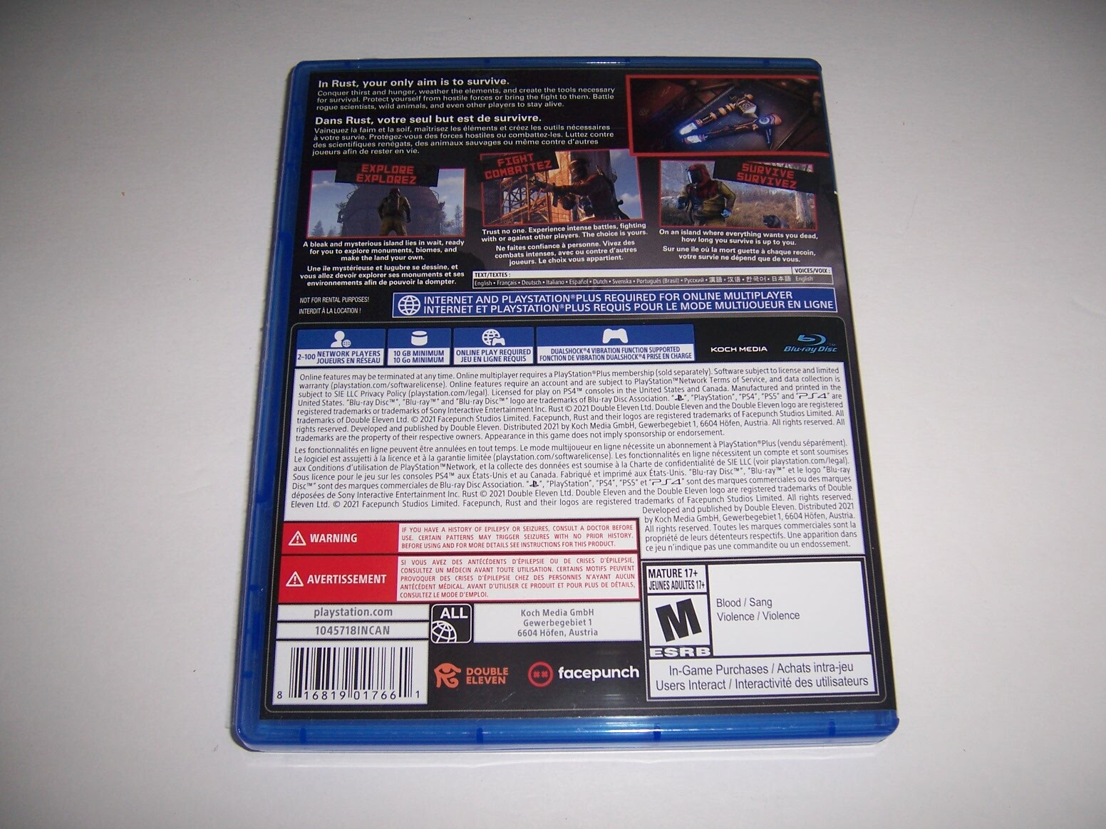 Replacement Authentic Box Case Sony PlayStation 4 PS4 for Rust Console Edition