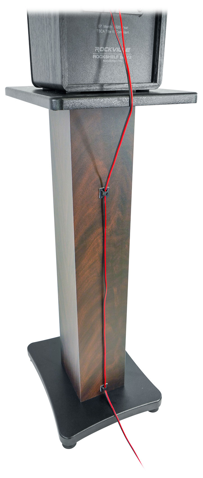 (2) Rockville SS28D Dark Wood Grain 28" Speaker Stands Fits Kurzweil KS-50A