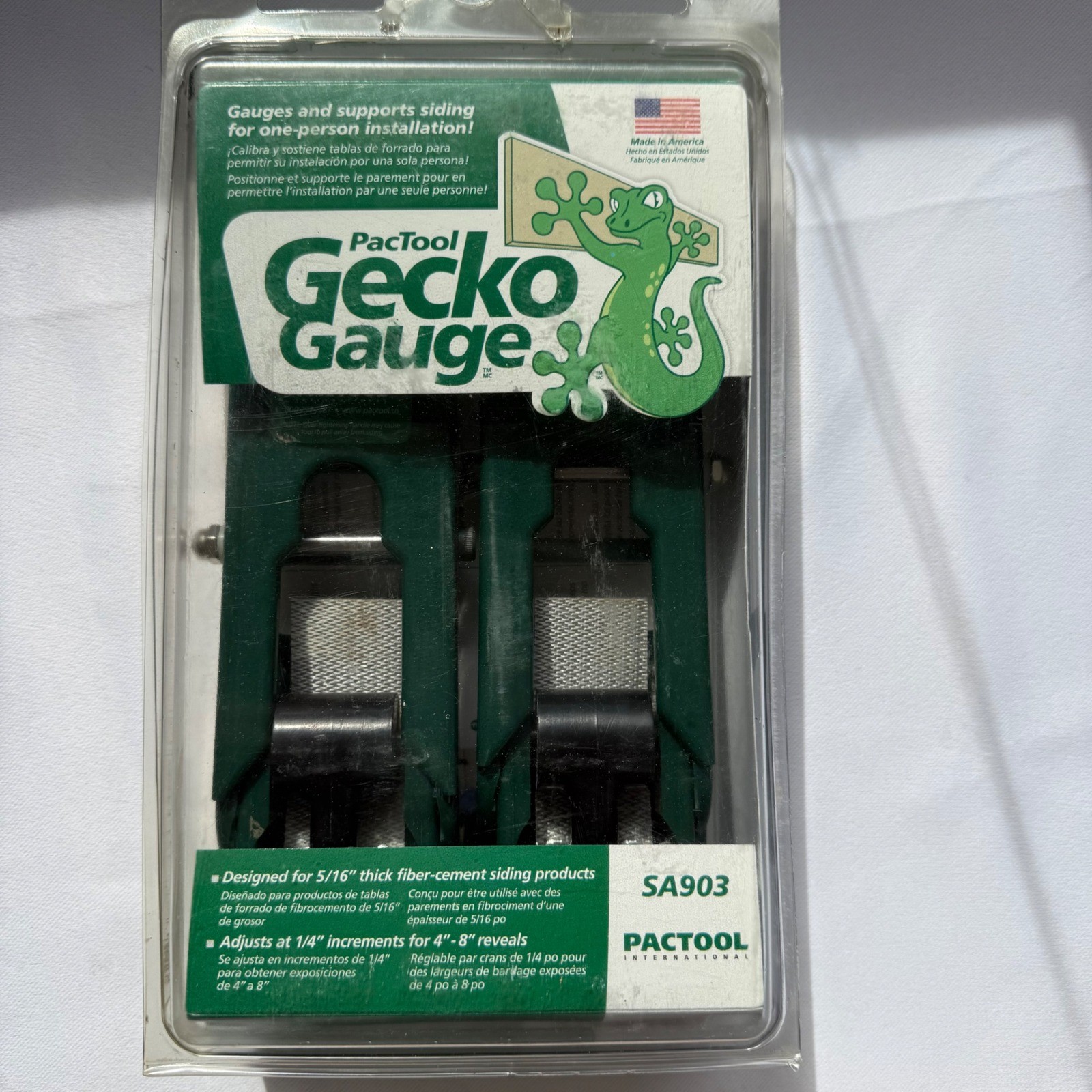 PacTool Gecko Gauge SA903 Fiber Cement Siding Installation Tool Set Green New