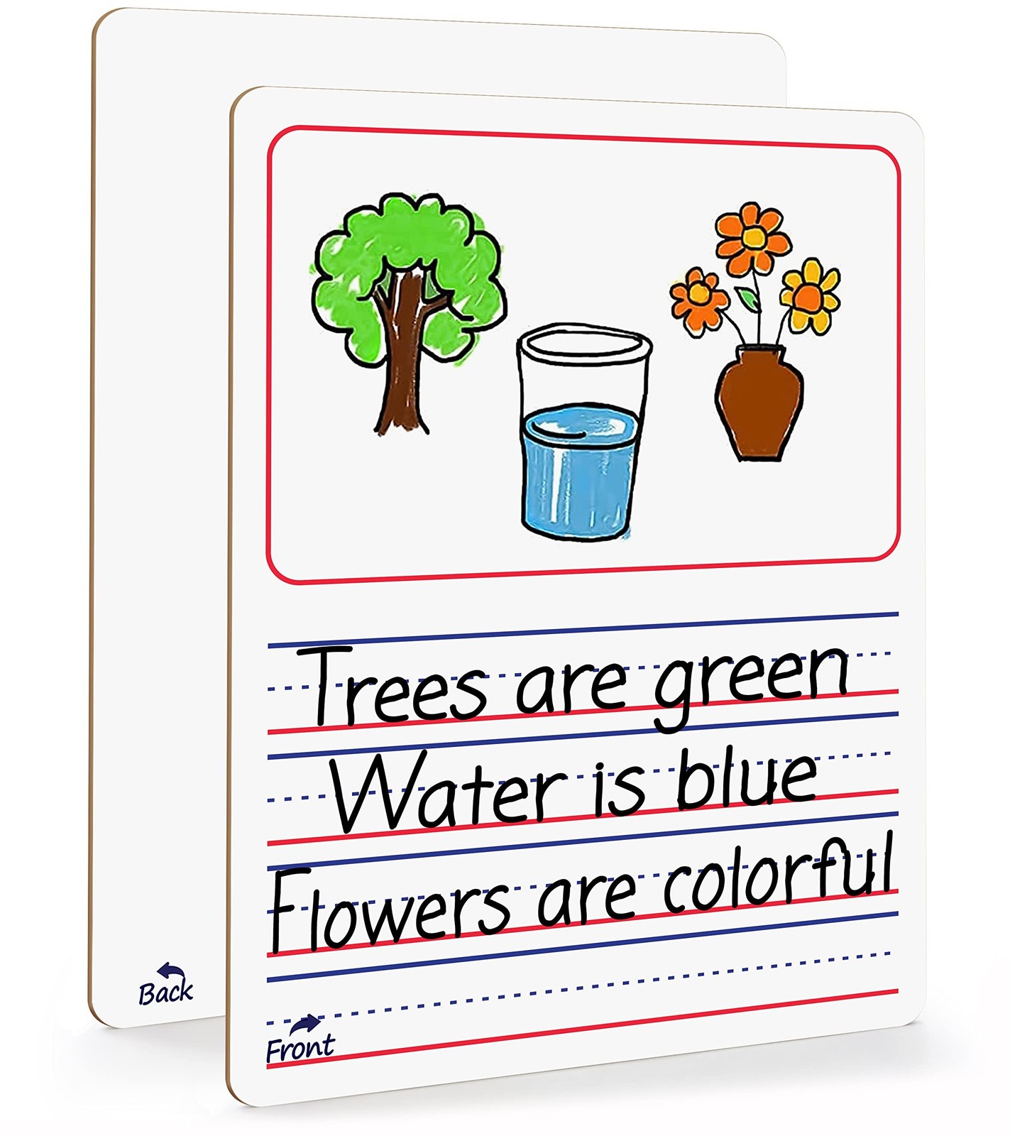 Double Sided Whiteboard 9”x12” Story Lined Dry Erase Board for Kids