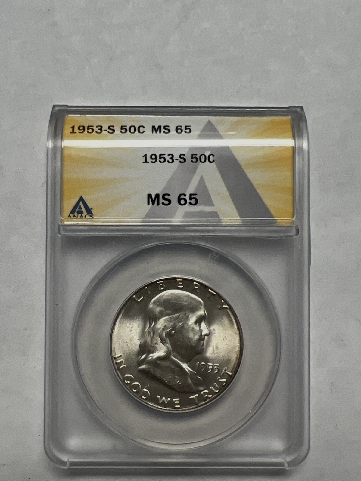 1953 S Franklin Half Dollar MS 65 ANACS- Ready to ship