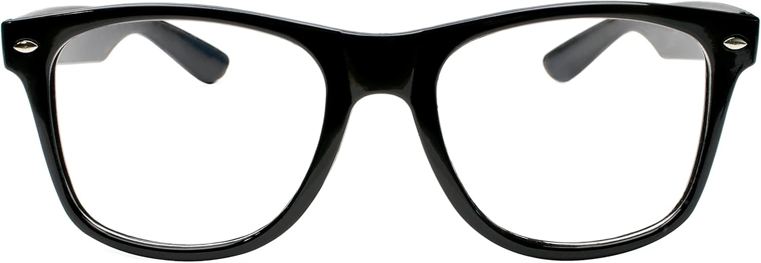 Kangaroo Black Fake Glasses - Classic Hipster Frames - Retro Clear...