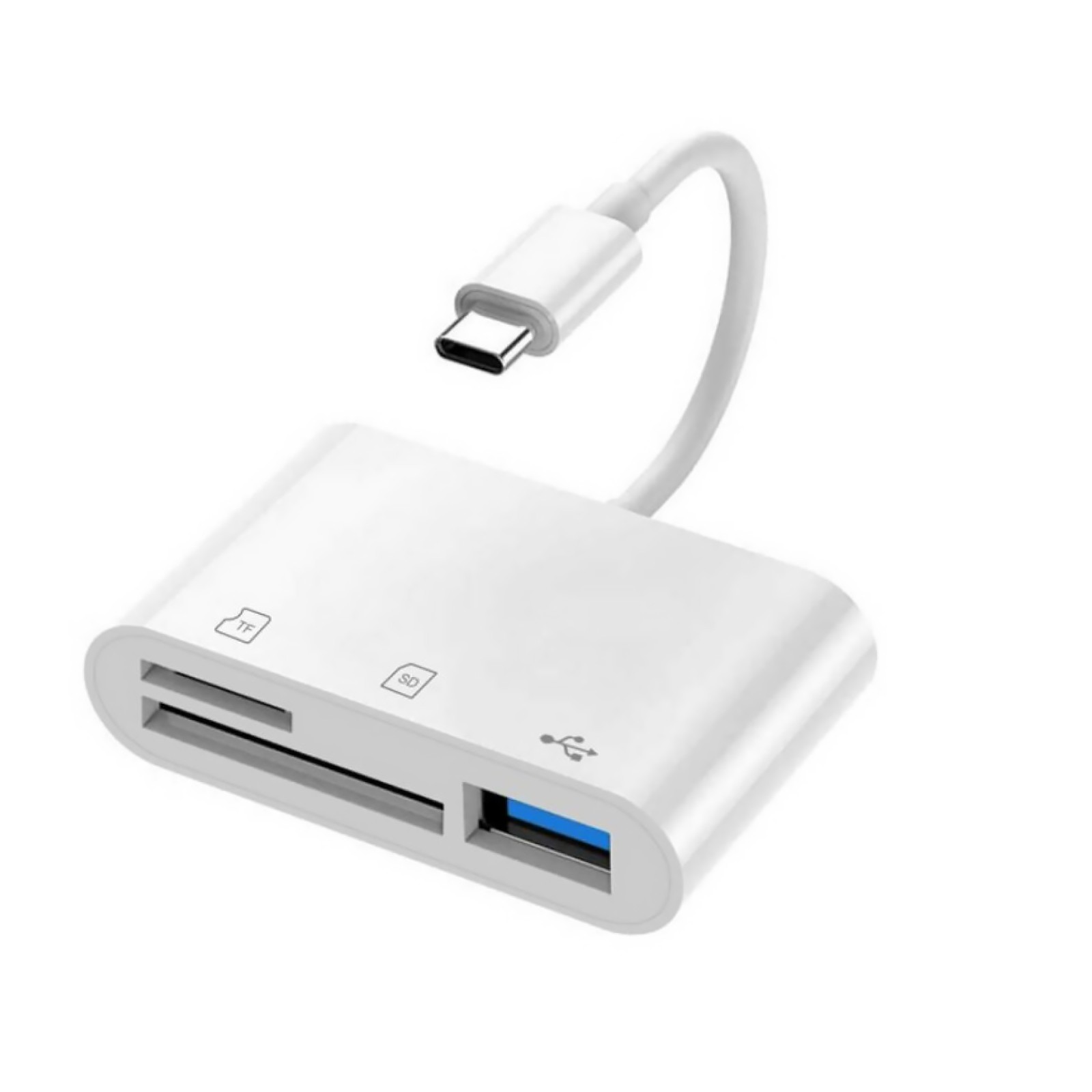 3-Port USB Type C to Card Reader Adapter SD Card Reader For MacBook Pro Laptop Q