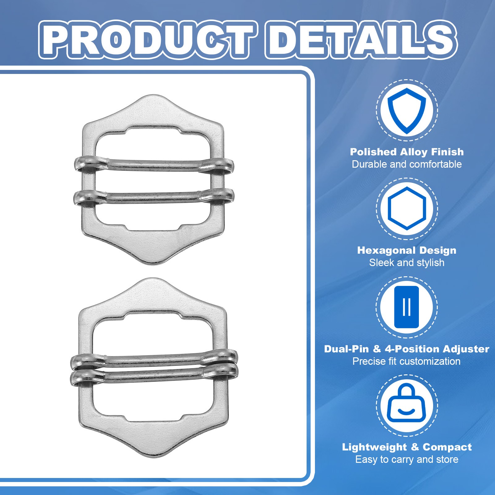 0.8 Inch Vest Buckles 20 Pcs Metal Vest Buckle for Suit Belt, Silver