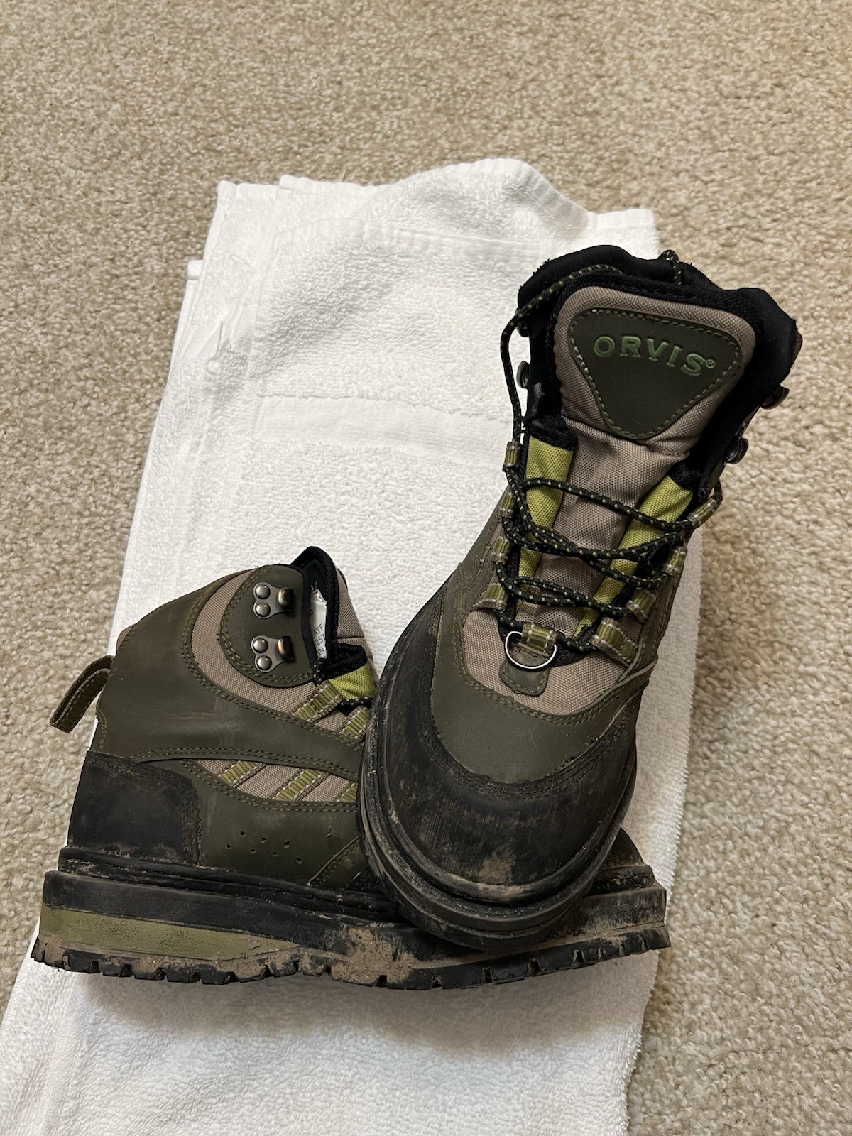 Orvis Encounter Fly Fishing Wading Boots 2AYF Size 9 Green